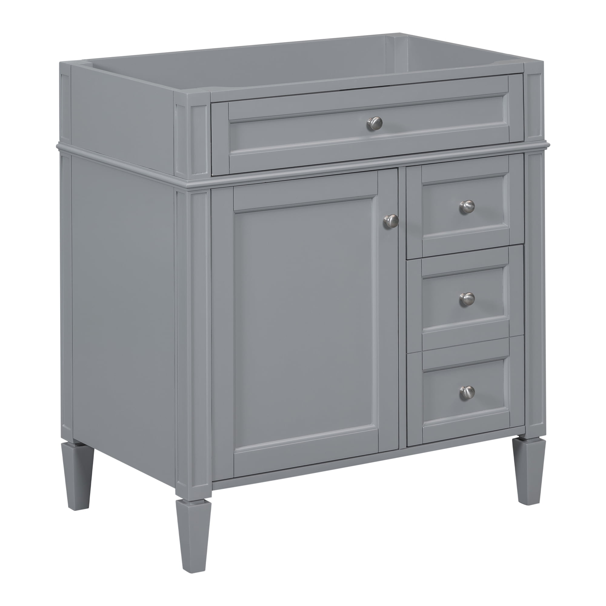 Euroco 30'' Bathroom Vanity without Top Sink, Modern Bathroom Storage Cabinet with 2 Drawers and a Tip-out Drawer (NOT INCLUDE BASIN)