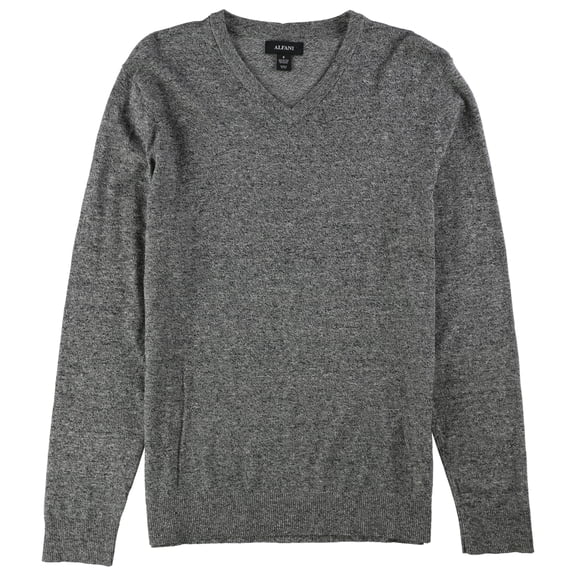Alfani Mens V-Neck Pullover Sweater, Grey, XXX-Large