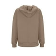 thumbnail image 7 of Womens Baggy Hoodies Plain Pullover Textured Casual Long Sleeve Hooded Sweatshirt Fall Winter Tops with Pocket (XL, Khaki), 7 of 7