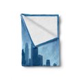 thumbnail image 2 of Minnesota Soft Flannel Fleece Throw Blanket, Starburst Pattern with Blue Tone Silhouette of Minneapolis City, Cozy Plush for Indoor and Outdoor Use, 50" x 70", Night Blue Blue Grey, by Ambesonne, 2 of 6