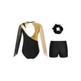 thumbnail image 2 of DPOIS Kids Girls Long Sleeve Gymnastics Leotard with Shorts Activewear Gold 16, 2 of 6