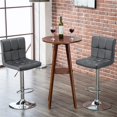 thumbnail image 1 of Yaheetech Set of 2 Faux Leather Swivel Bar Stools with Adjustable Height, Backrest & Footrest, Gray, 1 of 7