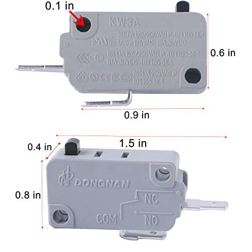 2 Pcs Microwave Oven KW3A Door Micro Switch Normally Open DR52 