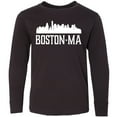 thumbnail image 3 of Inktastic Boston Massachussetts Skyline Long Sleeve Youth T-Shirt, 3 of 5