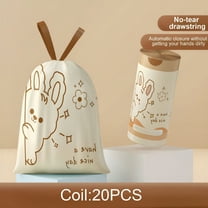 CCOCC 2 Gallon Trash Bags Drawstring 0.96 Mil - 20 Count Small Garbage Bags Unscented,White Mini Trash Can Liners Strong Little Waste Basket Bags 7.5 Liter for Home Bathroom Office Car