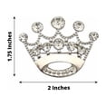 thumbnail image 3 of BalsaCircle 2" Metal Silver Rhinestones Crown Brooch Chair Sash Pin Party Events Reception Decorations Supplies, 3 of 8