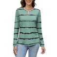 thumbnail image 4 of Women's Casual Round Neck Pullover Long Sleeve T-Shirt Top with All Over Ditsy Floral Print, Elegant and Comfortable Blouse for Spring and Summer Season,Green,S, 4 of 5