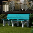 thumbnail image 2 of Wildridge Heritage 6' Park Bench, Aruba Blue and White - Outdoor All-Weather HDPE Furniture, 2 of 3