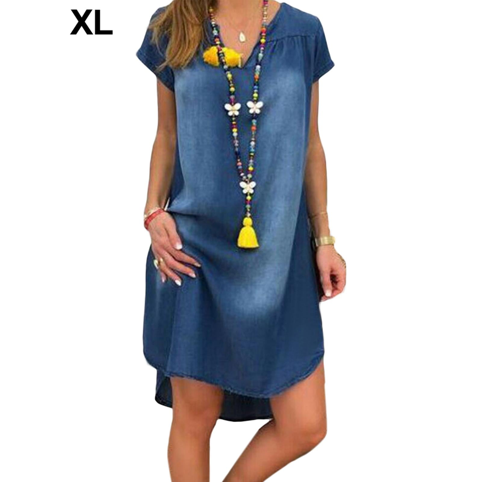 denim pullover dress