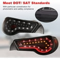 thumbnail image 6 of Led Tail Lights Assembly for 2013-2016 Scion FR-S and 2017-2020 Toyota 86 and 2013-2020 Subuaru BRZ w/Led Turn Signal Rear lights Passenger & Driver Side(Smoked), 6 of 8