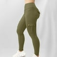 thumbnail image 2 of Women's Yoga Wide Waistband Pants - Elastic High Waist, Multiple Pockets, Nylon-Spandex Blend, Active Bottoms for Sports/Casual, 2 of 6