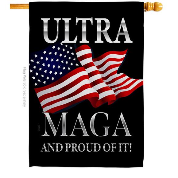 USA Decoration H170276-BO 28 x 40 in. Maga & Proud Americana Political Double-Sided Vertical Decoration Banner House & Garden Flag - Yard Gift