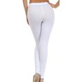 thumbnail image 2 of Sakkas Cotton Blend Solid Color Footless Stretch Leggings - Made in USA - Solid White - X-Large, 2 of 6