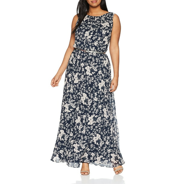 Jessica Howard - Womens Petite Floral Belted Maxi Dress 14W - Walmart ...