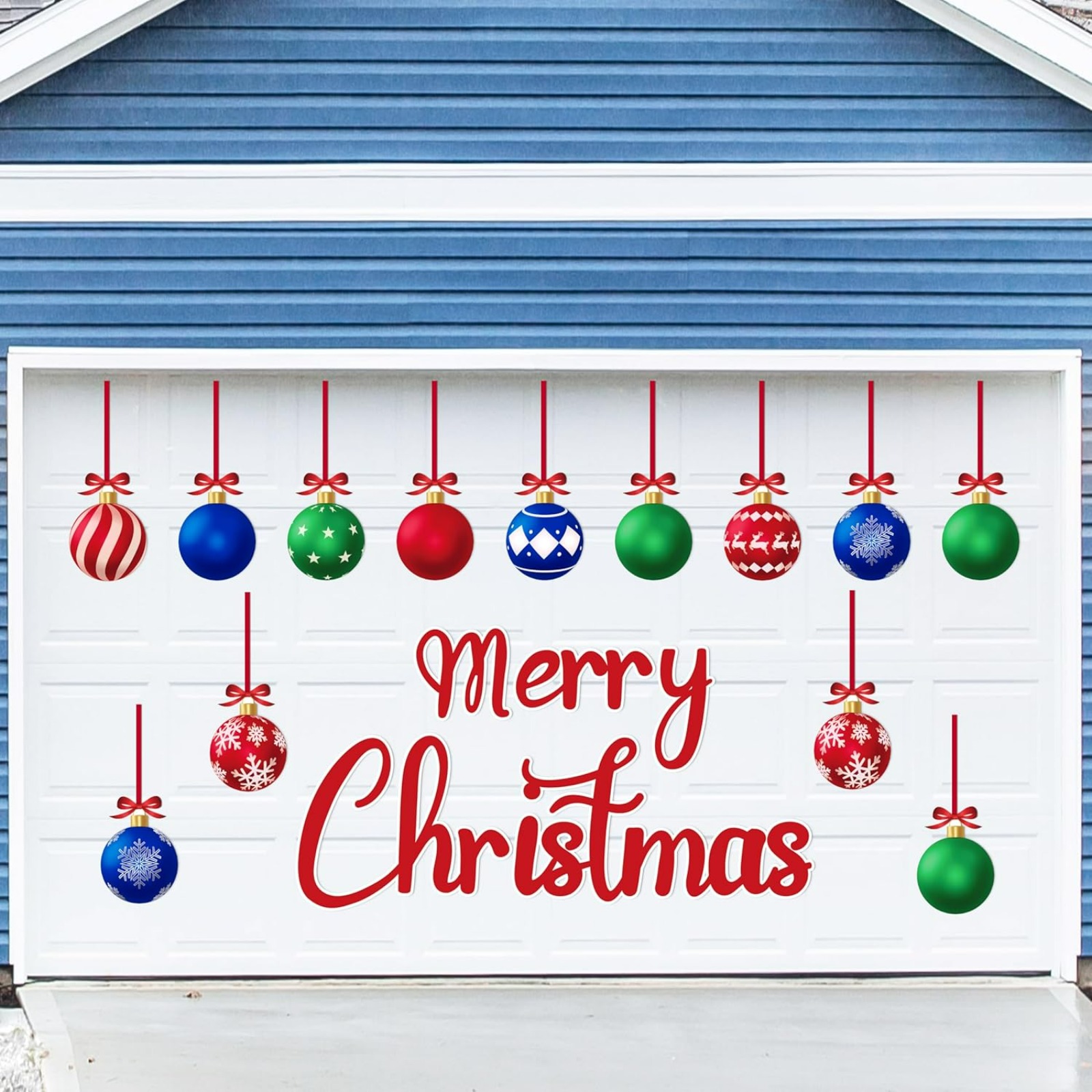 Christmas Garage Door Decorations Magnets - 32PCS Merry Xmas Ball Holiday Decor for Refrigerator and Kitchen