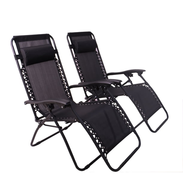 ZERO GRAVITY CHAIR (BLACK, 2 CHAIRS)