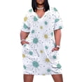 thumbnail image 1 of Vestido de bolsillo suelto con estampado de la era atómica de mediados de siglo con destellos estelares franciscanos, vestido para niñas, vestido para mujeres, ropa de fiesta, 1 of 7