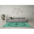 thumbnail image 3 of Ahgly Company Indoor Square Persian Turquoise Blue Traditional Area Rugs, 6' Square, 3 of 4