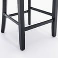 thumbnail image 5 of 27" Padded Bar Stools, Tufted Velvet Upholstered Wing-Back Barstools with Nailhead Trim, Footrest and Solid Wood Legs, Comfy Button Tufted Counter Height Chairs Kitchen Chairs (Gold,Set of 6), 5 of 9