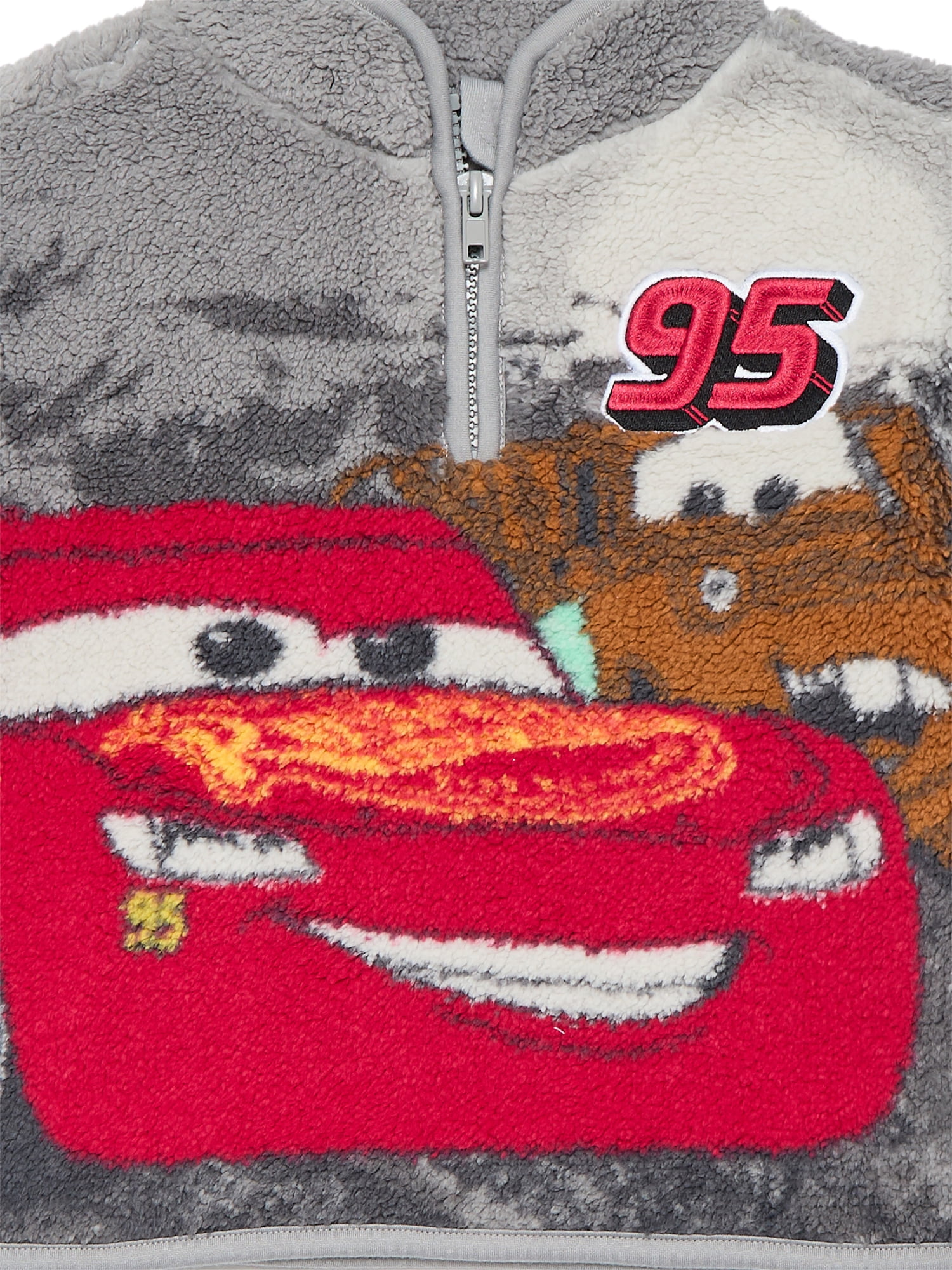 Disney Pixar Cars Toddler Boys Plush Fleece Half Zip Sweatshirt, Sizes 12M-5T