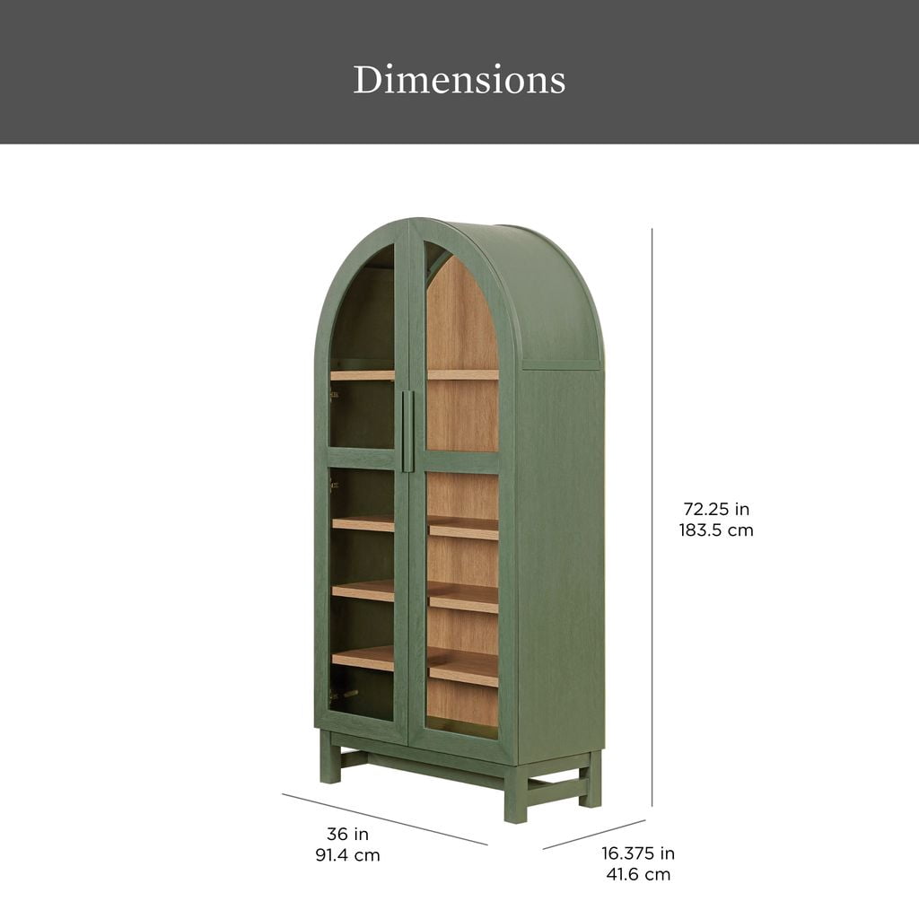 Better Homes & Gardens Juliet Arch Accent Cabinet, Deep Green Finish