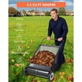 thumbnail image 6 of 21-Inch Push Lawn Sweeper, 3.5 Cu. Ft. Hopper Capacity Leaf & Grass Collector with 4 Spinning Brushes, Adjustable Height, for Grass Clippings, Leaves & Debris, Black, 6 of 7