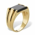 thumbnail image 2 of PalmBeach Jewelry Men's Emerald-Cut Simulated Black Onyx Rectangle Ring Gold-Plated, 2 of 5