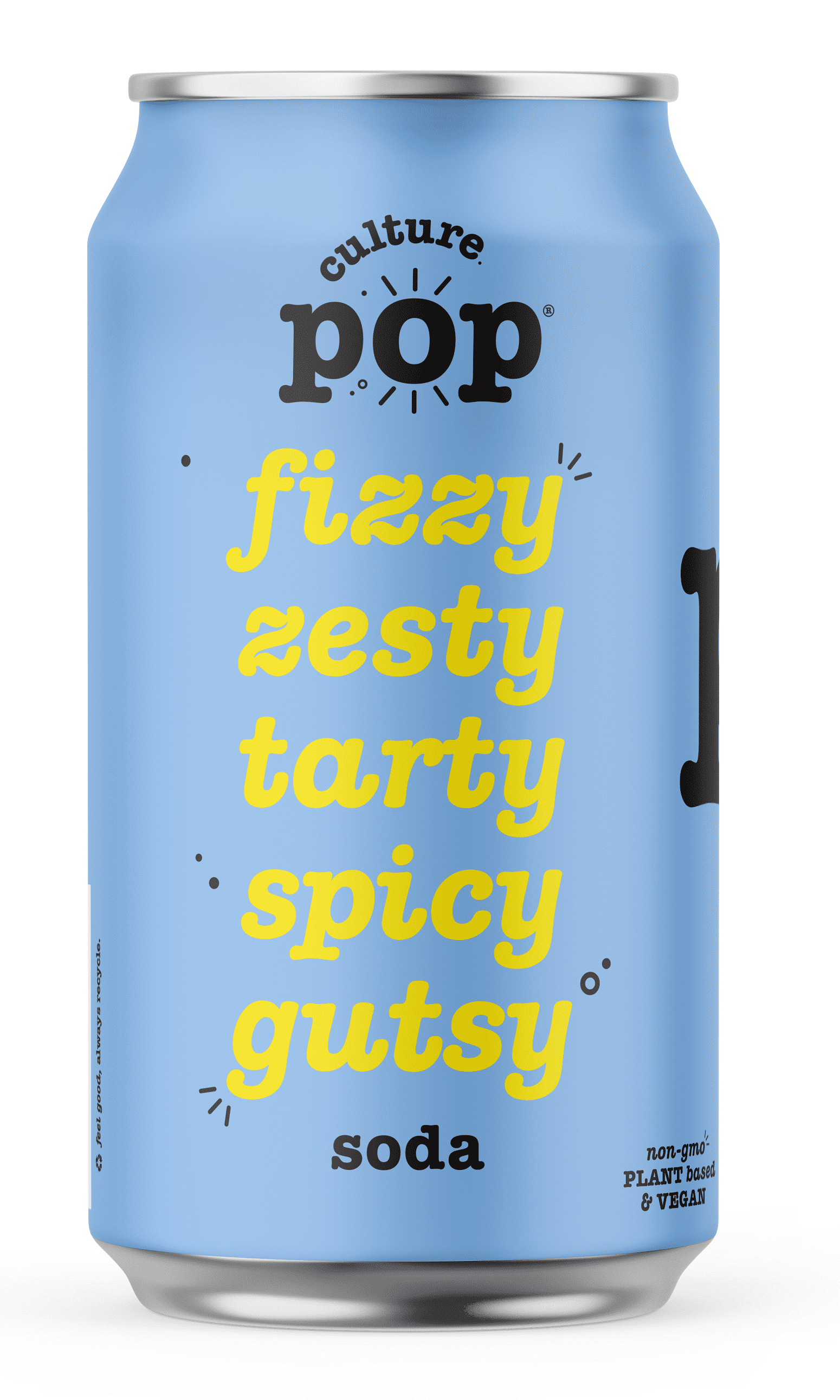 Culture Pop Sparkling Probiotic Soda, Ginger Lemon, 12 Fl Oz Cans (Pack of 6)