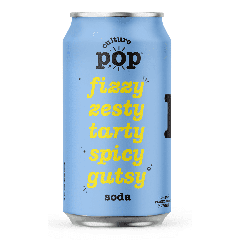 Culture Pop Sparkling Probiotic Soda, Ginger Lemon, 12 Fl Oz