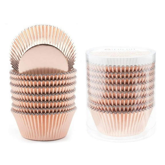 Rose Gold Foil Cupcake Liners Standard Size Baking Cups Muffin Wrappers, 150-Pack
