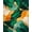Green, Pattern 1, variant on ODIKA 8'x10' Washable Area Rug Green Gold Abstract Marble Design Vibrant Symmetrical Fluid Swirling Veins for Dining Room, Large Office, Lounge, Non-Slip Chair-Friendly Mat