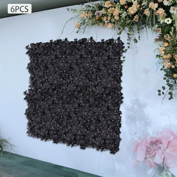 6PCS Artificial Flower Wall Panels for Wedding Garden Decor Backdrop 60*40cm Floral Panel Backdrop Decor - Black