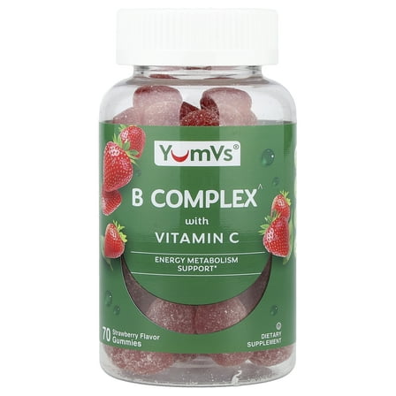 YumVs B Complex With Vitamin C Gummies, Strawberry, 70 Gummies