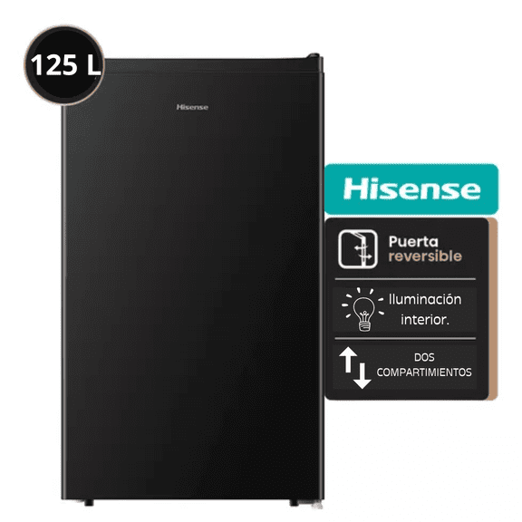 Frigobar Hisense 4.2 PIES Negro Refrigerador compacto puerta cruzada enfriador independiente