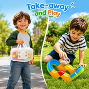 3D Stem Electric Train Set for Kids, 22PCS 3D Racing Track Toy, Portable Travel Train Toy with Travel Bag, Racing Track Sets for Kids, 3+ Years Old Boys & Girls Birthday