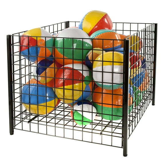 Econoco Grid Dump Bin with Levelers, Square, 36", Black