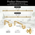 thumbnail image 3 of MERIVILLE 1" Single Curtain Rod Set, Adjustable 84-120 Inches, Prima Finials, Gold, 3 of 9