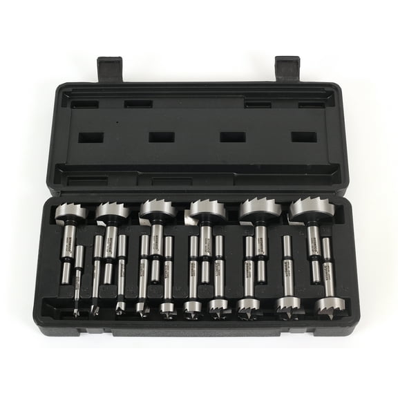 16 Pc. Steel Forstner Drill Bit Set - 3/8" Shank - Yonico 41160S
