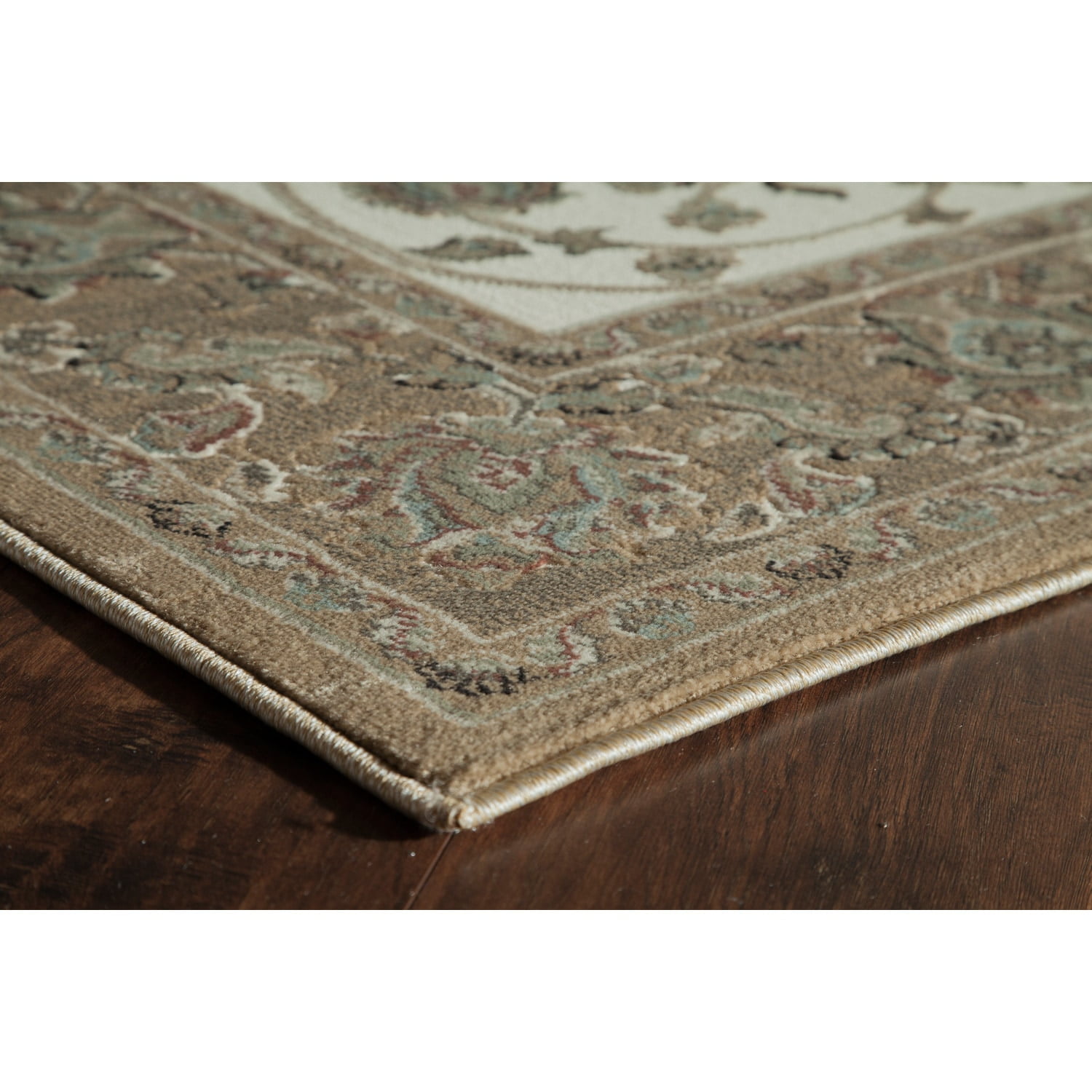 Rugs America Riley Collection Harper Floral Area Rug - 5' x 8' Brown, Ivory