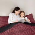 thumbnail image 5 of Feelyou Mandala Damask Full Size Comforter Sets, Maroon Bat Animal Bedding Sets, 3pcs, 5 of 8