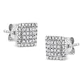 thumbnail image 3 of .925 Sterling Silver 1/6 Cttw Round-Cut Diamond Cluster Square Shaped Stud Earrings (I-J Color, I2-I3 Clarity), 3 of 7