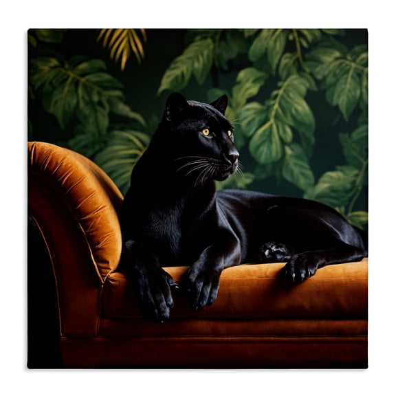 Majestic Panther on Chaise Canvas Wall Art, design by Lettered and Lined