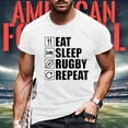 thumbnail image 2 of TSADFHJI Tank Tops for Men Loose Fit Winter American Football Fans Sports Gift T Shirt Vintage Rugby Player Sports Retro Men Rugby Shirt Tee Tops Clothes M White, 2 of 4