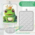 thumbnail image 3 of Cute Frog with Crown Oven Mitts 2 Pcs Pot Holders Sets Heat Resistant for Kitchen Cooking Baking 7"x9.8", 3 of 7