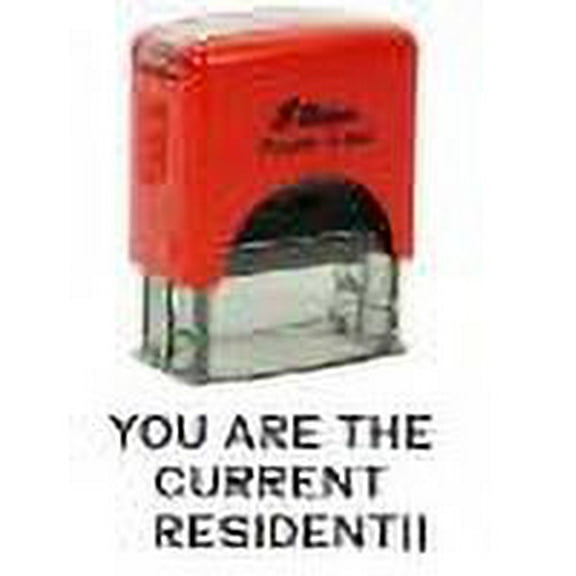 Printtoo You Are The Current Resident Self Inking Rubber Stamp Pre,Inked Office Stamp, Home Office Business Stationery, 38 x 14 mm, Black