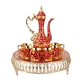 thumbnail image 1 of Billuyoard Luxury Vintage Turkish Coffee Pot Set for Serving Wedding Tea Gift Barra de herramientas oro rojo, 1 of 1