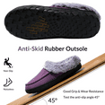 thumbnail image 3 of Womens Memory Foam House Slippers Fluffy Moccasins Faux Fur Lining Bedroom Shoes Indoor Outdoor Purple, Size 12-13, 3 of 6