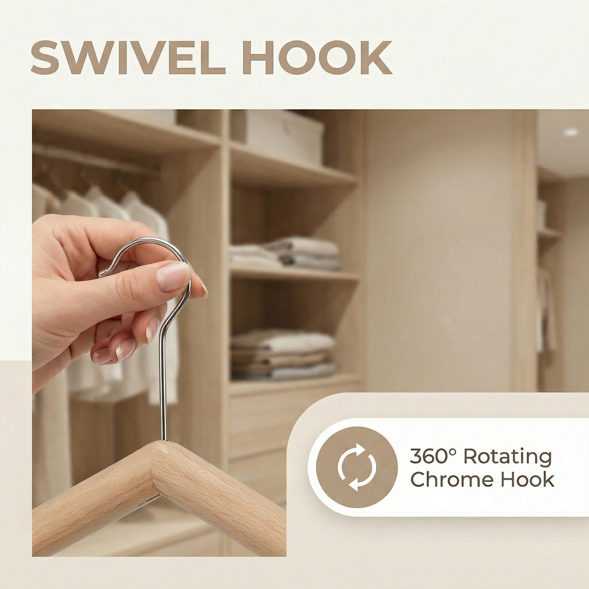 Unique Bargains 2Pcs Wood Space Saving Sleek Hangers Silver