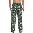 thumbnail image 3 of Uemuo Fun Panda Playing With Bamboo Leaves Pattern Men's Wide Leg Palazzo Lounge Pants with Pockets Light Weight Loose Comfy Casual Pajama Pants-X-Large, 3 of 9