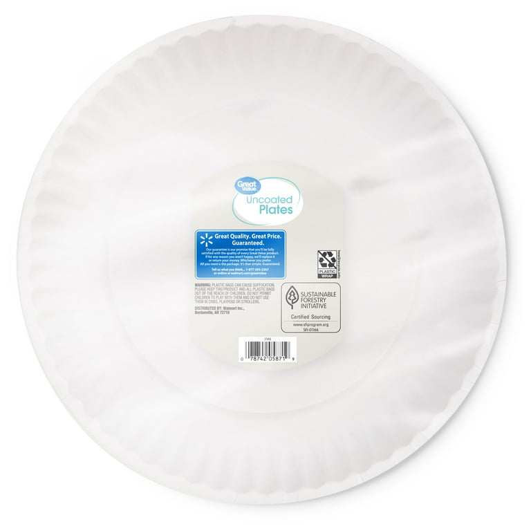 Stock Your Home 6-Inch Paper Plates Uncoated, Everyday Disposable Dess
